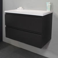 Badkamermeubel Boss & Wessing Pepper Acryl Wastafel Zonder Kraangat 80x55x46 cm Antraciet