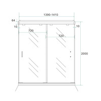 BWS Nisdeur Dubbele Schuifdeur 2-Delig 140x200 cm 8 mm NANO Coating