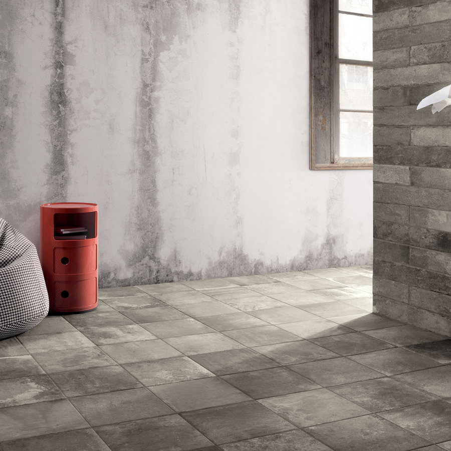 Vloertegel Bricklane Cemento 7,5x30,5 cm Gerectificeerd Keramiek Grijs (Doosinhoud: 0,68 m2)