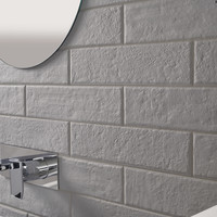 Vloertegel Bricklane Total Grey 7,5x30,5 cm Gerectificeerd Grijs (Doosinhoud: 0,68 m2)