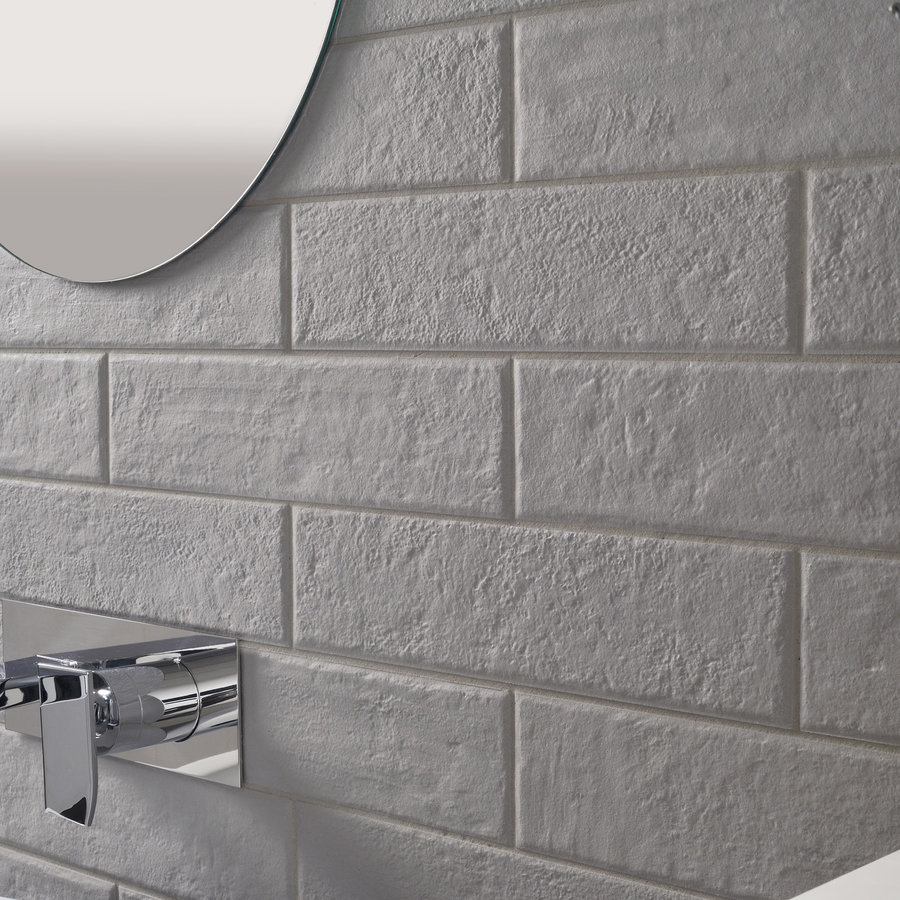 Vloertegel Bricklane Total Grey 7,5x30,5 cm Gerectificeerd Grijs (Doosinhoud: 0,68 m2)