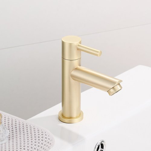 Fonteinkraan Boss & Wessing Gold Geborsteld Messing Mat Goud 