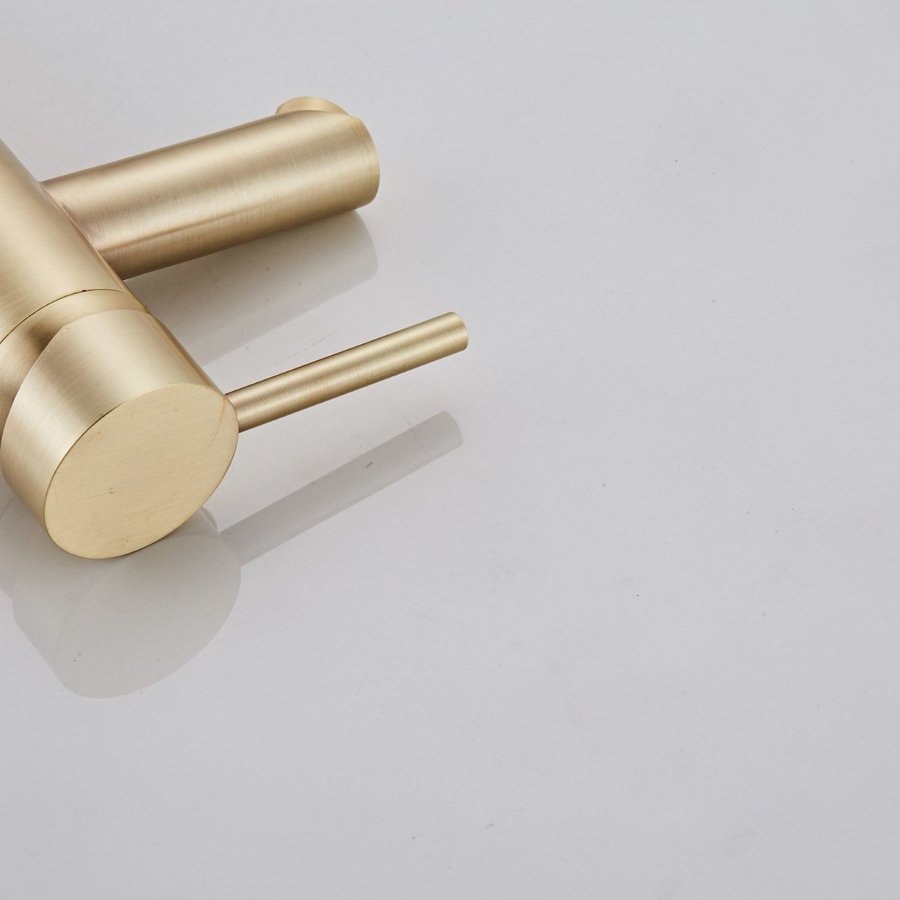 Wastafelkraan Boss & Wessing Gold Verhoogd Geborsteld Messing Mat Goud