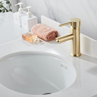 Wastafelkraan Boss & Wessing Gold Geborsteld Messing Mat Goud