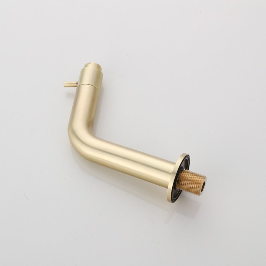 Inbouw Fonteinkraan Boss & Wessing Gold Gebogen Geborsteld Messing Mat Goud