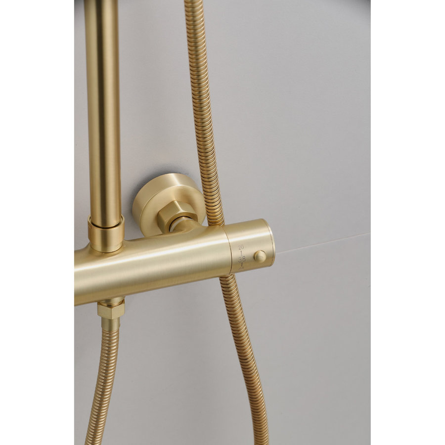 Opbouw Regendouche Set Boss & Wessing Gold Ronde Hoofddouche 20 cm Mat Goud