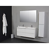 Badkamermeubel BWS Pepper Wastafel Acryl Incl Spiegelkast 2 Deurs Met 2 Kraangaten 120x55x46 cm Wit