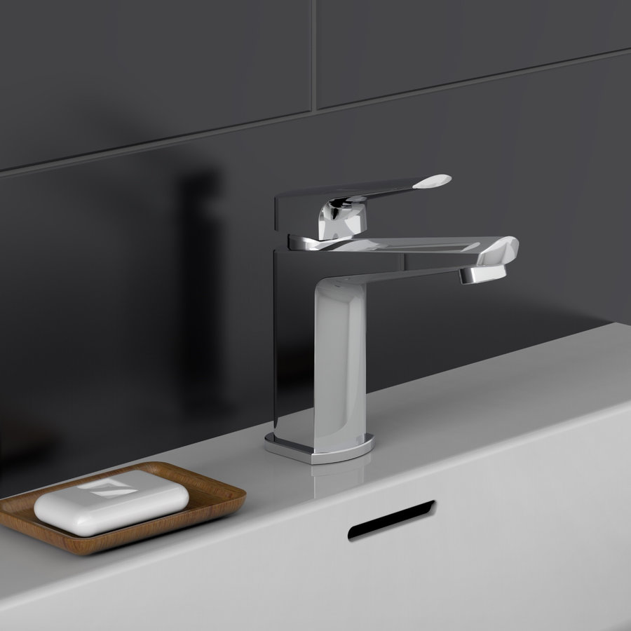 Wastafelkraan Schutte Raven Mengkraan E�ngreeps Chroom Met Click Waste