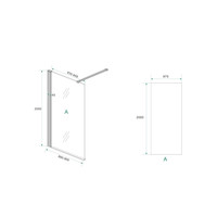 BWS Inloopdouche Met Zwart Muurprofiel 90x200cm Safety Glass En Nano Glas 10mm