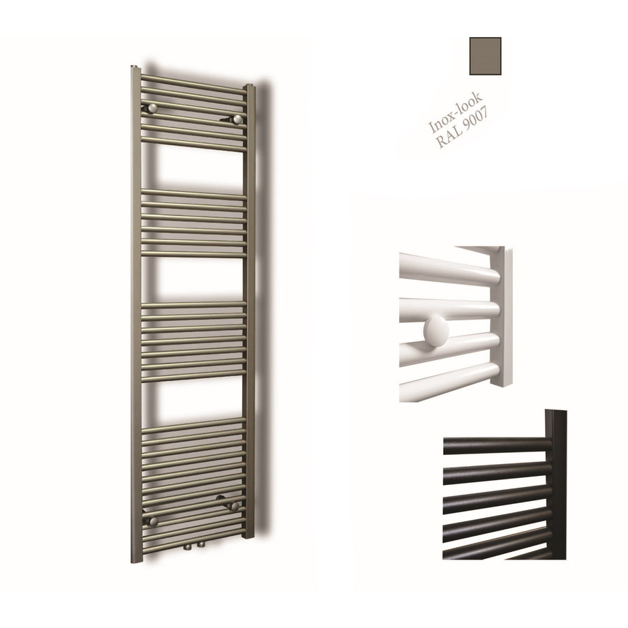 Designradiator Sanicare RVS Look Inclusief Ophanging Midden Aansluiting Recht 160x60 cm