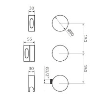 Douchekraan Inbouw Thermostatisch GRB InCool 3-Wegs Chroom