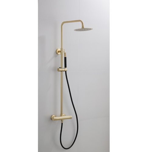 Opbouw Regendouche Set Boss & Wessing Gold Pro Thermostatisch Staaf Handdouche Mat Goud 20 cm 