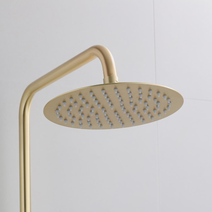 Opbouw Regendouche Set Boss & Wessing Gold Pro Thermostatisch Staaf Handdouche Mat Goud 20 cm