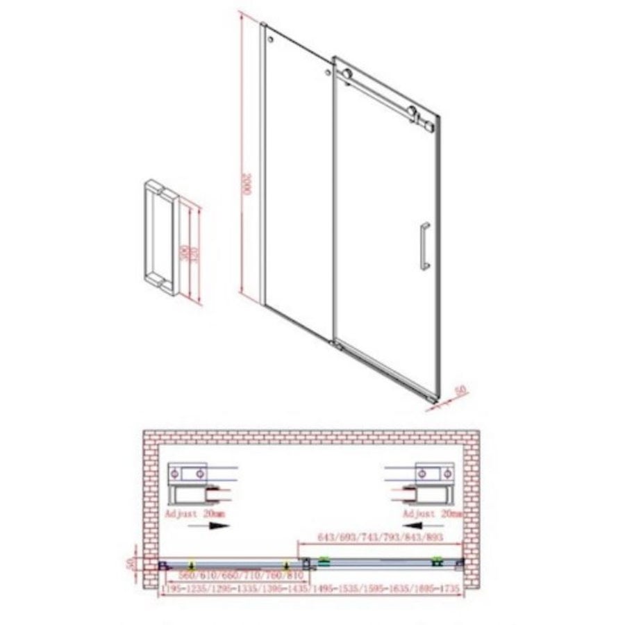 Nisdeur Fleur Schuifdeur 130Cm 8Mm Easyclean