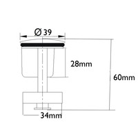 Losse Plug voor wastafel waste 5/4'' chroom