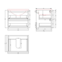 AKTIE! Badmeubel Boss & Wessing Paris 60 cm Compleet Geleverd Hoogglans Antraciet (1 kraangat)