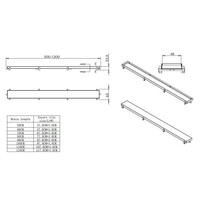 RVS Tegelrooster t.b.v. Aqua Splash Douchegoot 60x7 cm Mat Zwart