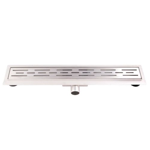 Douchegoot Brauer 120x7 cm RVS Vloerflens Inclusief Kunststof Sifon Verstelbare Poten 