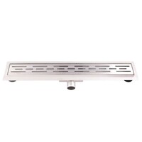 Douchegoot Brauer 120x7 cm RVS Vloerflens Inclusief Kunststof Sifon Verstelbare Poten