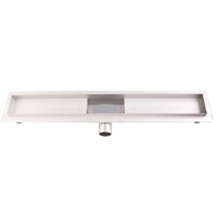 Douchegoot Brauer 100x7 cm RVS Vloerflens Inclusief Kunststof Sifon Verstelbare Poten