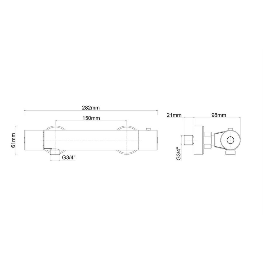 Opbouw Douchekraan Boss & Wessing Cool Touch Chroom 3/4'' Aansluiting