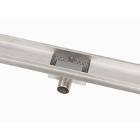 Douchegoot Brauer 100x7 cm RVS Vloerflens Inclusief Kunststof Sifon Verstelbare Poten