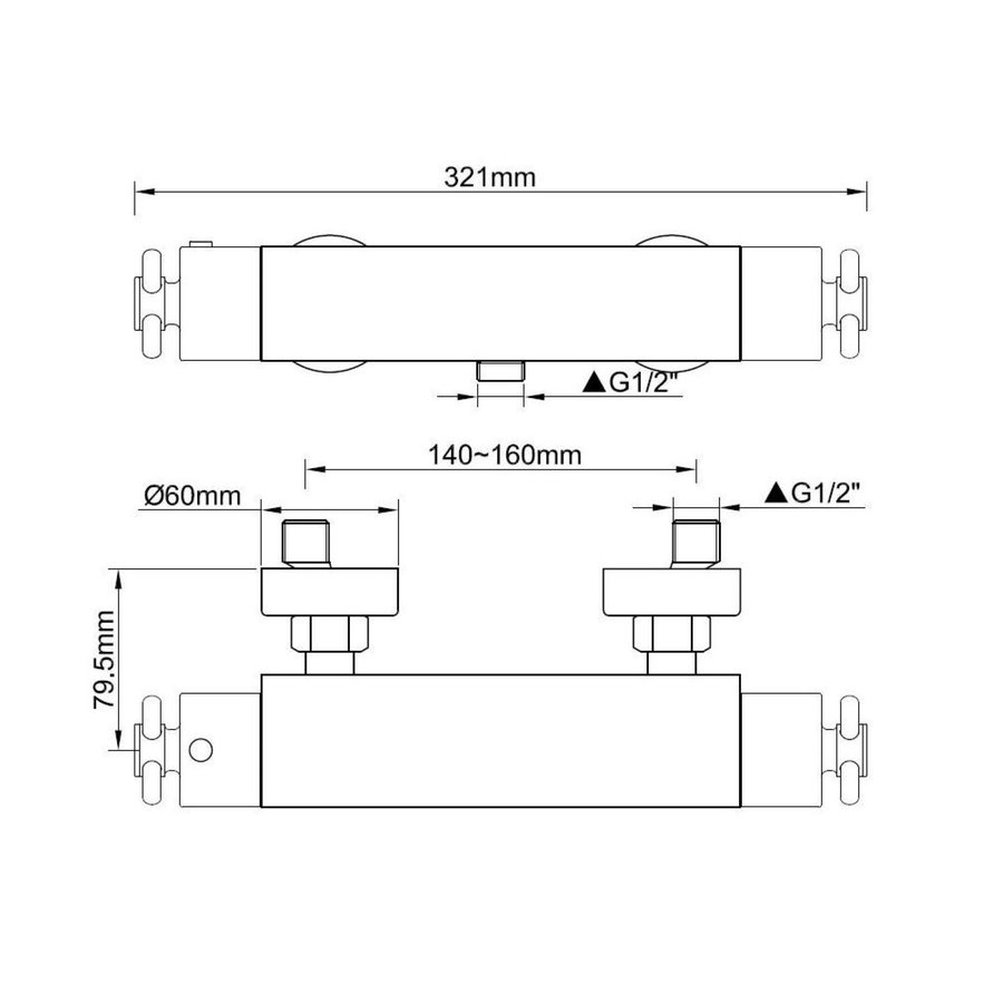 Opbouw Douchekraan Boss & Wessing Cool Touch Chroom 15 cm