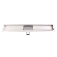 Douchegoot Brauer 180x7 cm RVS Vloerflens Inclusief Kunststof Sifon Verstelbare Poten