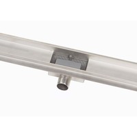 Douchegoot Brauer 180x7 cm RVS Vloerflens Inclusief Kunststof Sifon Verstelbare Poten