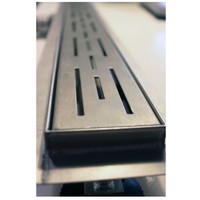 Douchegoot Brauer 180x7 cm RVS Vloerflens Inclusief Kunststof Sifon Verstelbare Poten