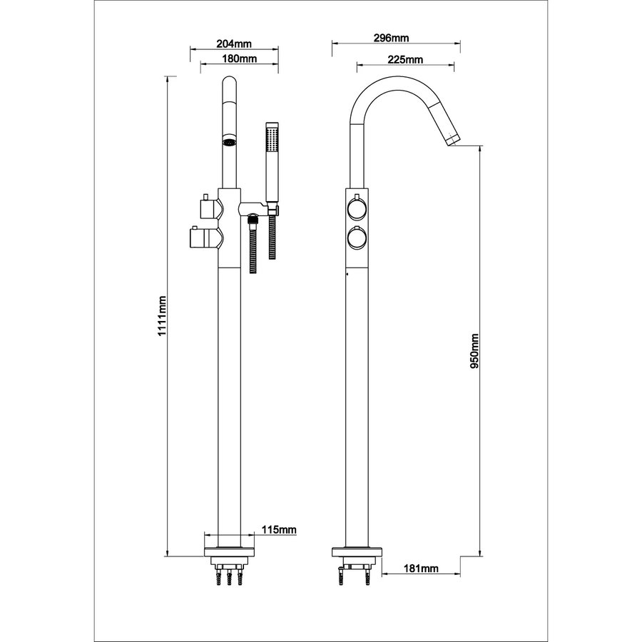 Vrijstaande Badkraan Boss & Wessing Cemal Thermostatisch Mat Zwart