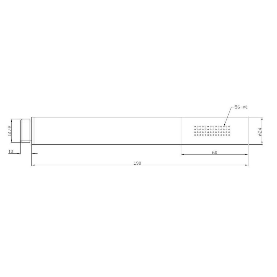 Handdouche Wiesbaden Vierkant 1/2'' Mat Zwart