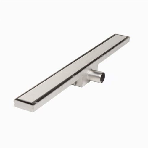 Douchegoot Brauer RVS Zonder Flens 90x7 cm Zero Tegelinlegrooster Omkeerbaar Inclusief Sifon Omkeerbaar 