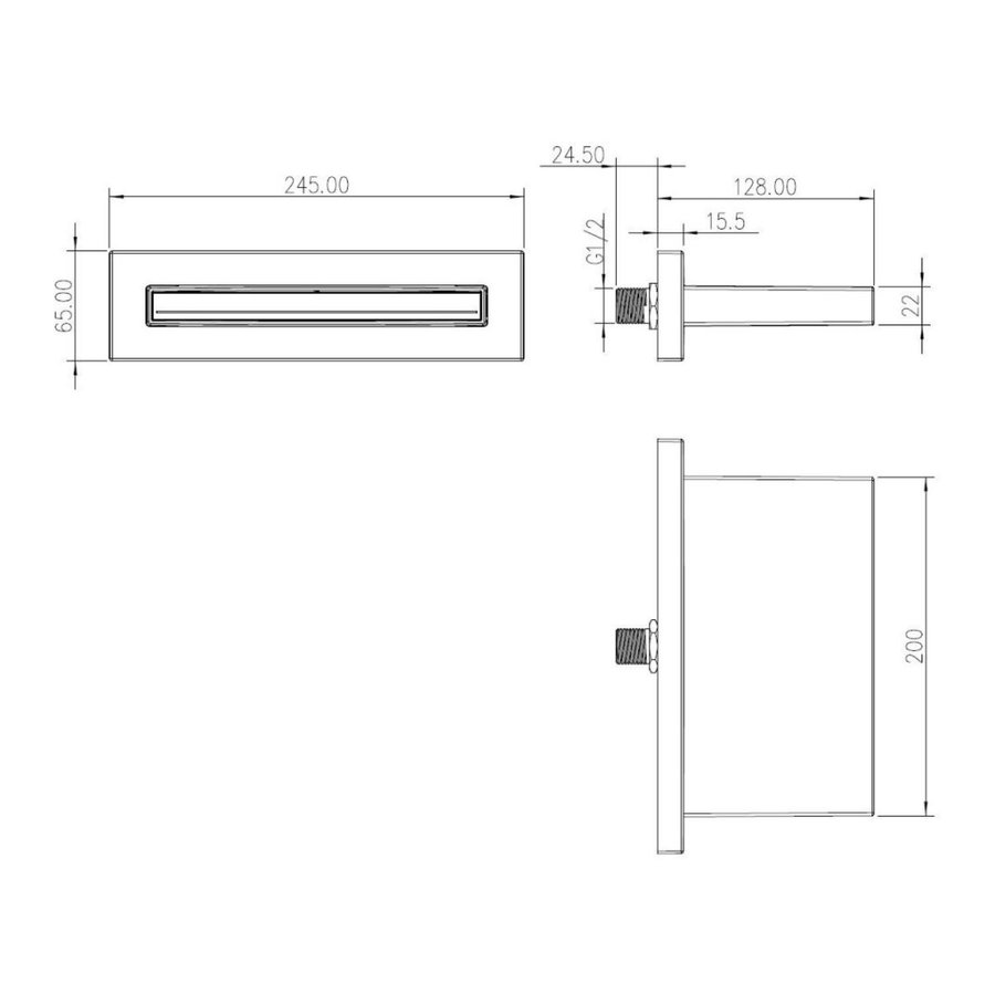 Inbouw Baduitloop Boss & Wessing Ultra met Waterval Uitloop Chroom