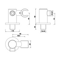 Handdouchehouder Boss & Wessing Cemal Kantelbaar met Doucheaansluiting Chroom