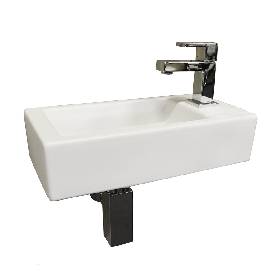 Fontein Boss & Wessing Rinka 36,5x18x9 cm Kraangat Rechts Mat Wit