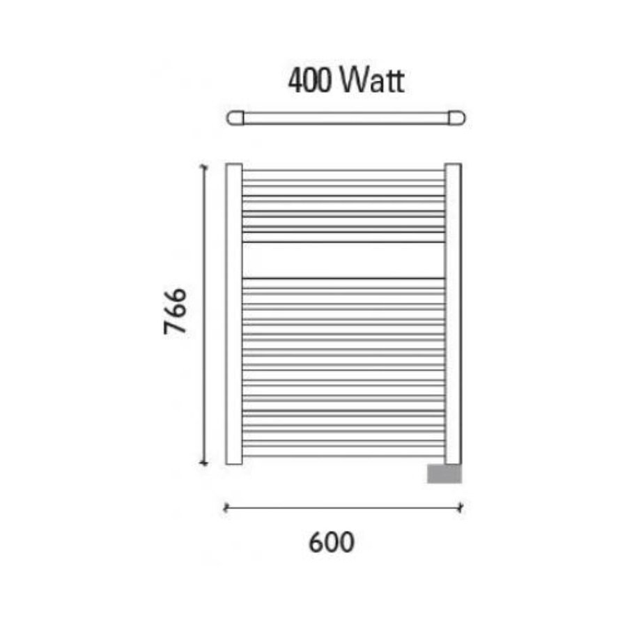 Elektrische Radiator Boss & Wessing Emma 76,6x60 cm Gepoedercoat Wit