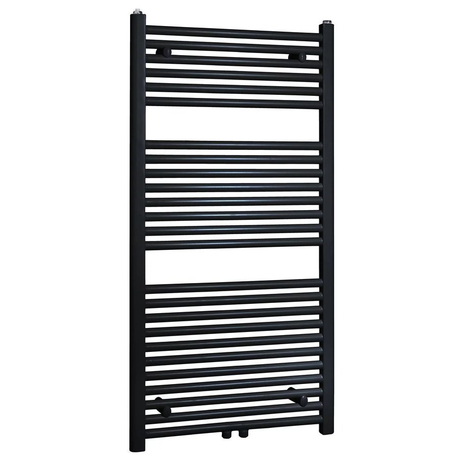 Radiator Boss & Wessing Emma 118,5x45 cm Midden Onder Aansluiting Mat Zwart (538 Watt)