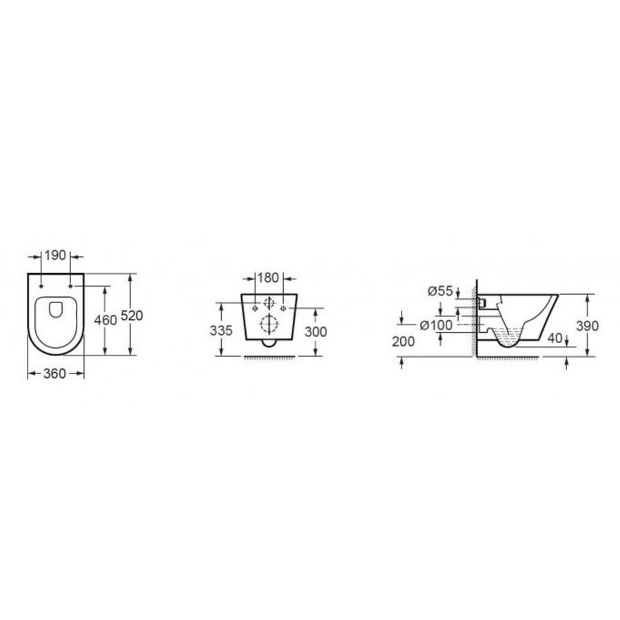 Wandcloset Boss & Wessing Vicente Diepspoel Rimless Mat Wit (exclusief toiletzitting)
