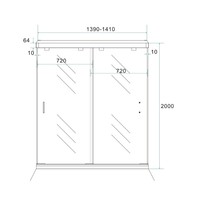 BWS Nisdeur Dubbele Schuifdeur 2-Delig 140x200 cm 8 mm NANO Coating