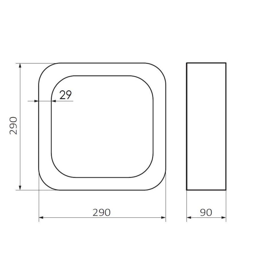 Planchet GRB InCool 29x29x9 cm Inbouwnis Zwart