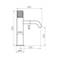 Wastafelkraan GRB Aura XL Mengkraan zonder Clickwaste Messing Wit