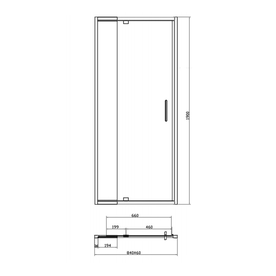 Douchedeur Sapho Sigma Schuifdeur 78-92 cm Glasdikte 6 mm Helder glas