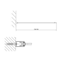 Zijwand Sapho Deep 75x150 cm 6 mm Helder Glas tbv Nisdeur en douchebak Deep