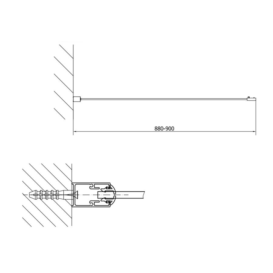 Zijwand Sapho Deep 90x150 cm 6 mm Helder Glas tbv Nisdeur en douchebak Deep