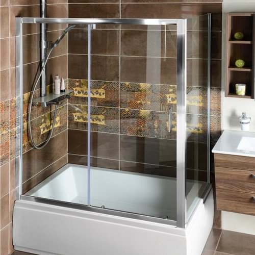 Nisdeur Sapho Deep Schuifdeur 140x150 cm 6 mm Helder Glas tbv Douchebak Deep 