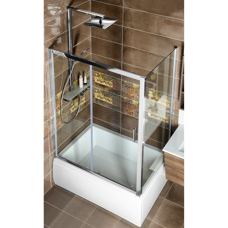 Nisdeur Sapho Deep Schuifdeur 140x150 cm 6 mm Helder Glas tbv Douchebak Deep
