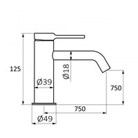 Bidetkraan GRB Aura 7,5 cm met Clickwaste Chroom