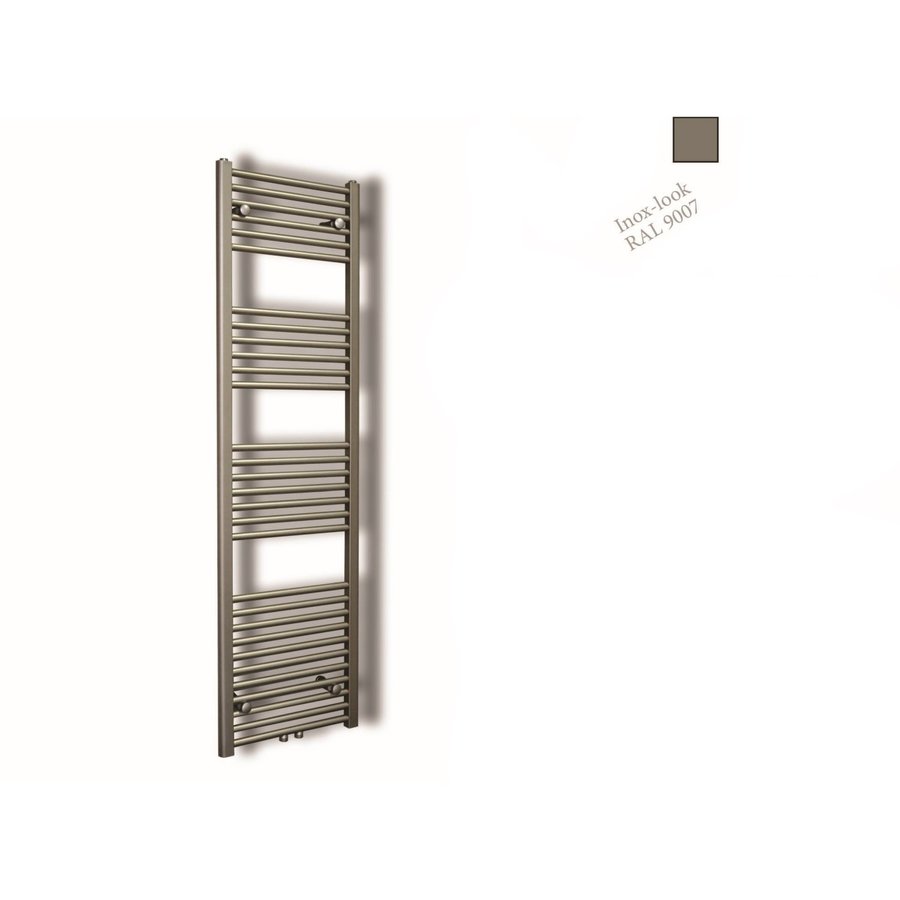 Designradiator Sanicare RVS Look Inclusief Ophanging Midden Aansluiting Recht 160x45 cm