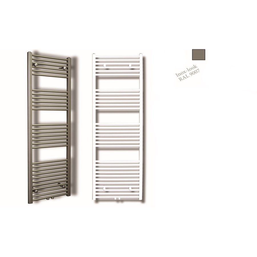 Designradiator Sanicare RVS Look Inclusief Ophanging Midden Aansluiting Recht 160x45 cm